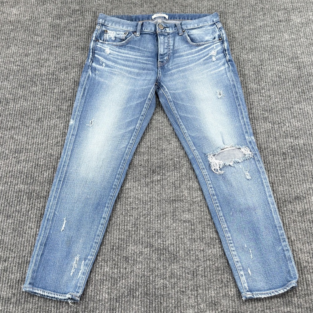 MOUSSY VINTAGE Helendale Jeans Womens 29 Blue Straight Distressed Made In Japan